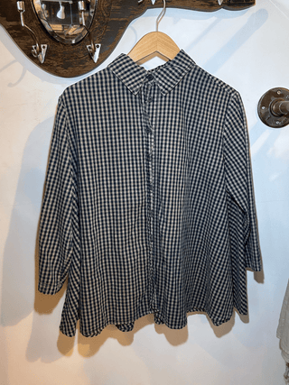 Gingham Cropped Button Down - Baci Fashion