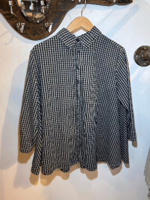Gingham Cropped Button Down - Baci Fashion