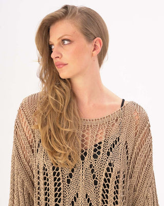 Handmade Fishnet Long Sleeve Shirt - Baci Fashion