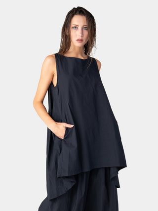 Hi Lo Drawstring Hem Cotton Tank - Baci Fashion