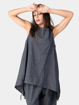 Hi Lo Drawstring Hem Tunic - Baci Fashion