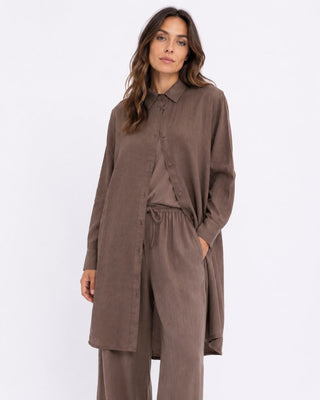 Hi-Lo Hem Button Up Shirtdress - Baci Fashion