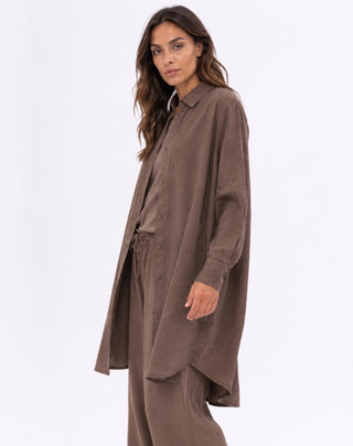 Hi-Lo Hem Button Up Shirtdress - Baci Fashion