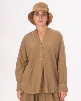 Hi - Lo Hem V - Neck Organic Blouse - Baci Fashion