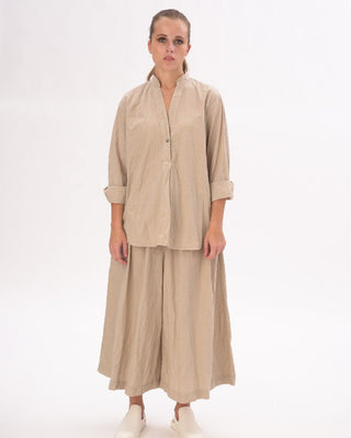 Hi - Lo Hem V - Neck Organic Blouse - Baci Fashion