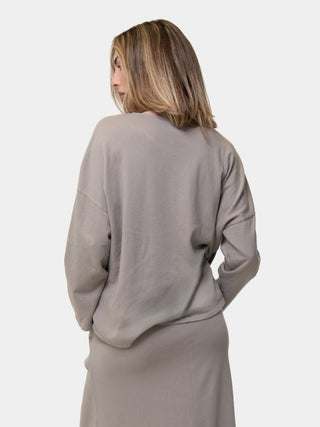 Hi Lo Round Neck Cotton Sweatshirt - Baci Fashion