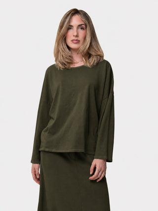 Hi Lo Round Neck Cotton Sweatshirt - Baci Fashion