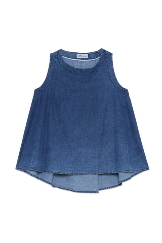 Hi - Lo V - Neck Tank with Short Sleeves - Baci Fashion