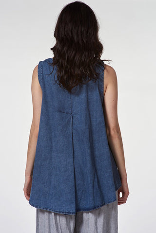 Hi - Lo V - Neck Tank with Short Sleeves - Baci Fashion