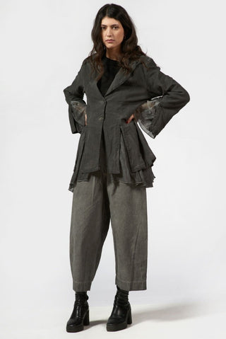 Jacket with Slits and Silky Underlay - Baci Fashion