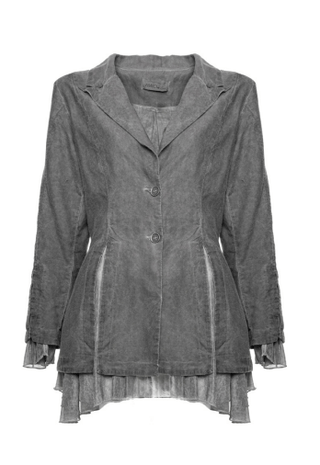 Jacket with Slits and Silky Underlay - Baci Fashion