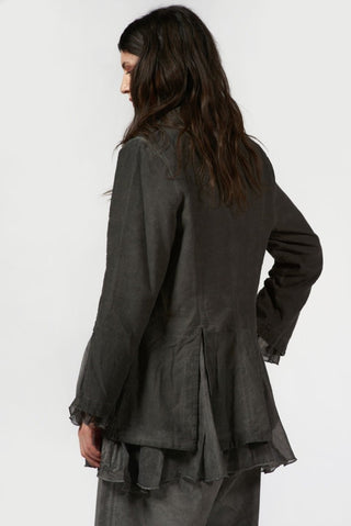 Jacket with Slits and Silky Underlay - Baci Fashion