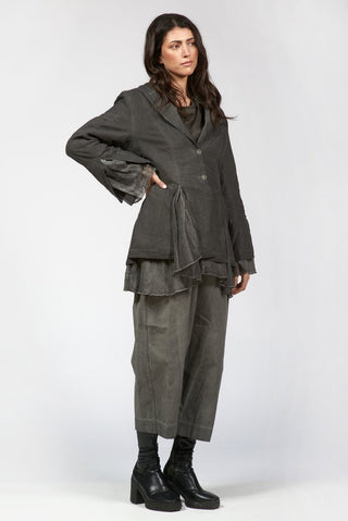 Jacket with Slits and Silky Underlay - Baci Fashion