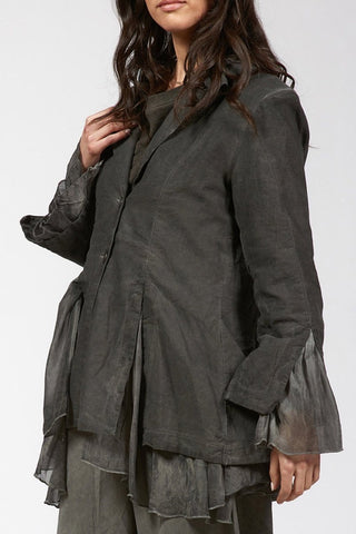 Jacket with Slits and Silky Underlay - Baci Fashion