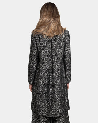 Kaleidoscope Print Button Up Overcoat - Baci Fashion