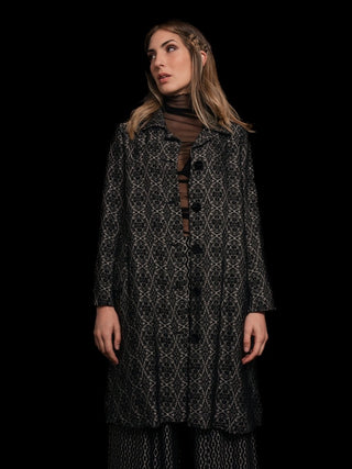 Kaleidoscope Print Button Up Overcoat - Baci Fashion