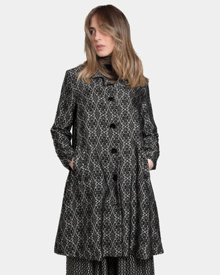 Kaleidoscope Print Button Up Overcoat - Baci Fashion