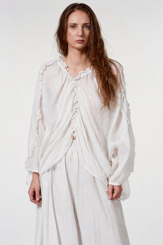 Kimono Blouse with Ruffles - Baci Fashion
