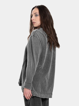 Knit Collar Flared Sweatshirt - Baci Fashion