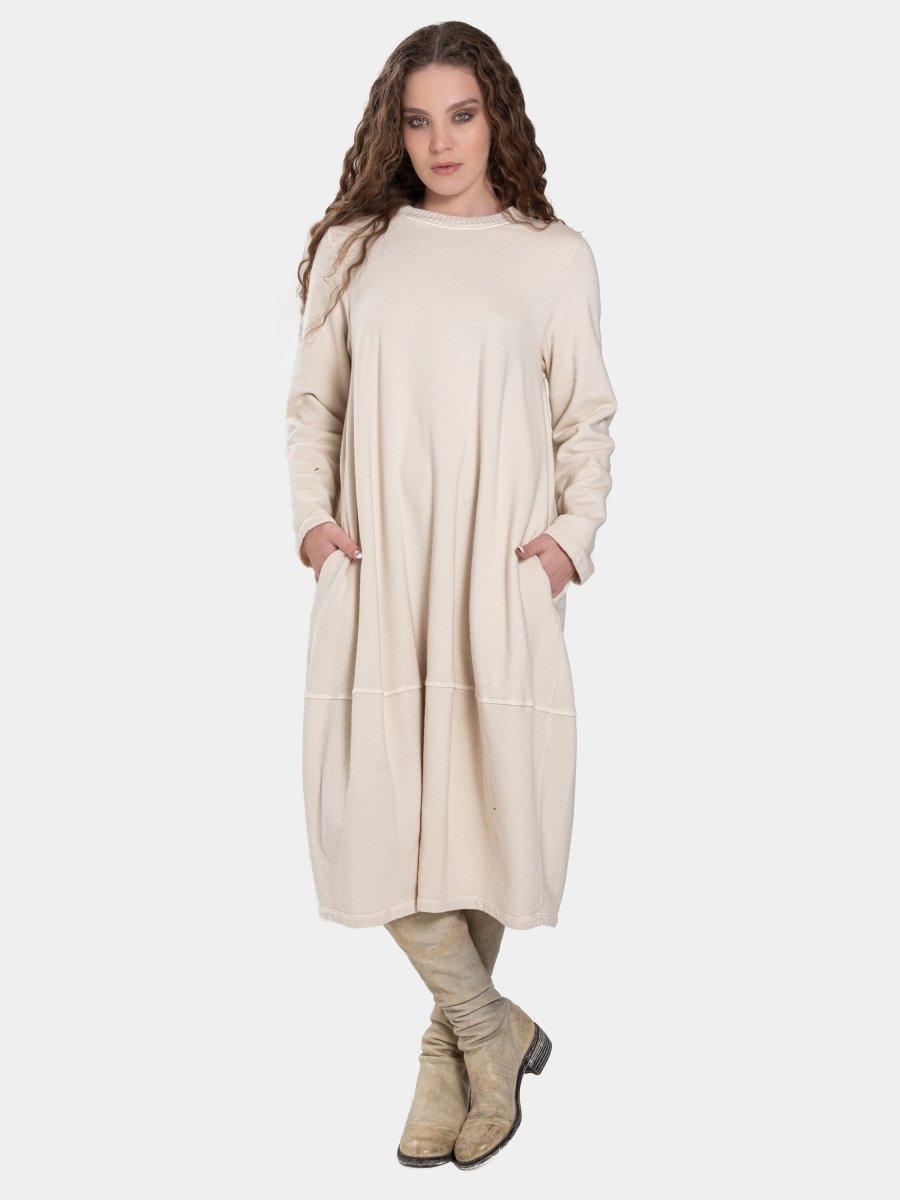 Knit Collar Midi Sweatshirt Dress Baci Fashion Knit Collar Midi Sweatshirt Dress Baci Fashion