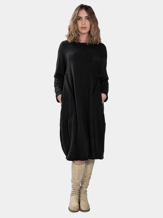 Knit Collar Midi Sweatshirt Dress - Baci Fashion