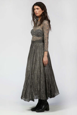 Laminated Circle Skirt - Baci Fashion