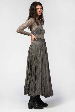 Laminated Circle Skirt - Baci Fashion