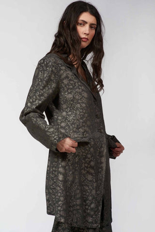 Laminated Long Jacket - Baci Fashion