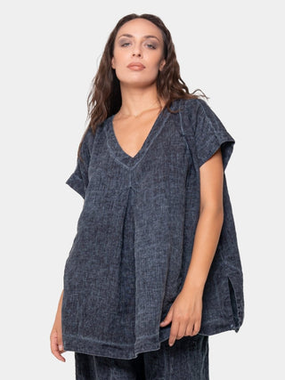 Linen V Neck Top - Baci Fashion