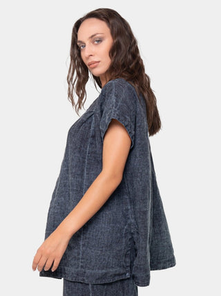 Linen V Neck Top - Baci Fashion