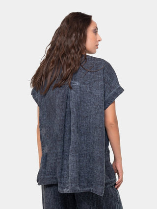 Linen V Neck Top - Baci Fashion