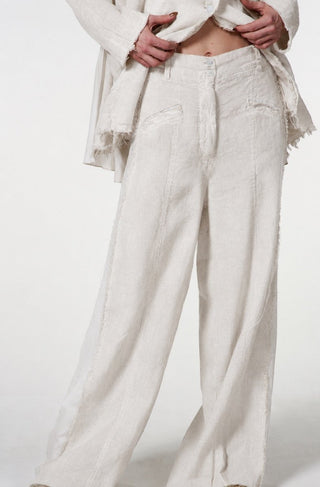 Long Pants with Satin Side Bands - Baci Fashion