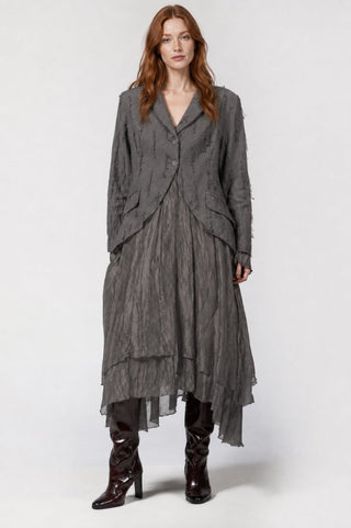 Long-Pile Needled Blazer Dress - Baci Fashion