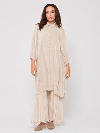 Long Pleated Back Shirt - Baci Fashion