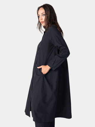 Long Sleeve Button Up Cotton Shirt-Dress - Baci Fashion