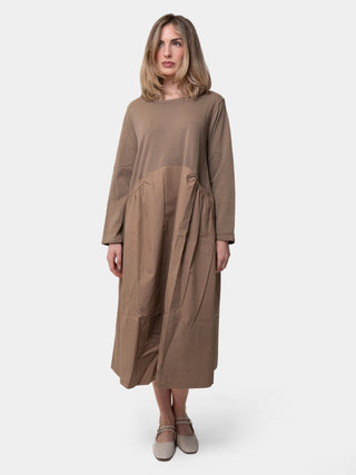 Long Sleeve Cotton Midi Poplin Dress - Baci Fashion