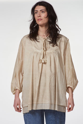 Loose - Fit Shirt with Front Tie - Baci Fashion