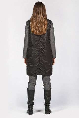 Men-Style Coat with Nylon Back Panel - Baci Fashion