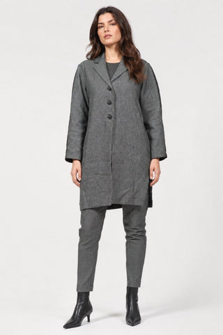Men-Style Coat with Nylon Back Panel - Baci Fashion