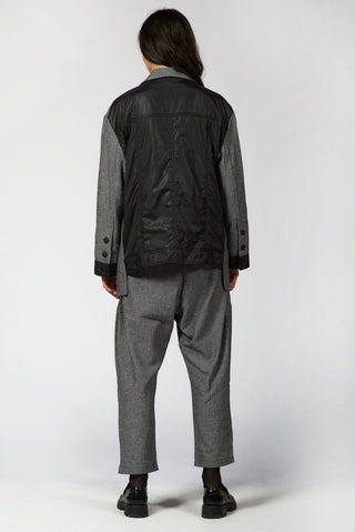 Men - Style Jacket with Nylon Back Panel - Baci Fashion