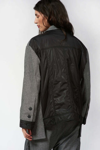 Men - Style Jacket with Nylon Back Panel - Baci Fashion
