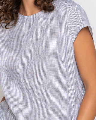 Micro Checker Cap Sleeve Top - Baci Fashion