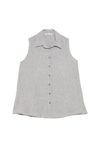 Micro - Striped Button - Up Vest - Baci Fashion