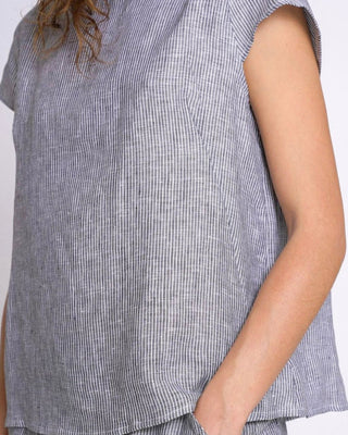 Micro Striped Cap Sleeve Top - Baci Fashion