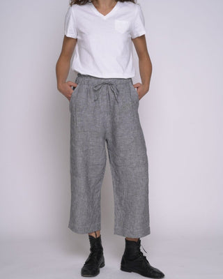 Micro Striped Drawstring Culottes - Baci Fashion