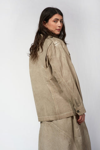 Military - Style Jacket with Patch Pockets - Baci Fashion