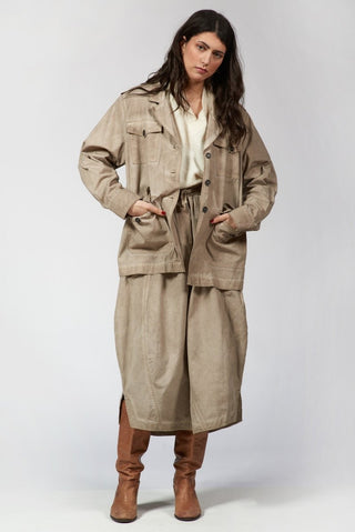 Military - Style Jacket with Patch Pockets - Baci Fashion