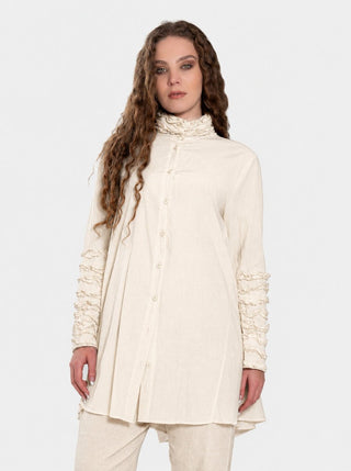 Neck and Sleeve Ruffle Blouse - Baci Fashion