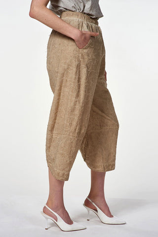 Needle Punched Elastic Waist Pants - Baci Fashion