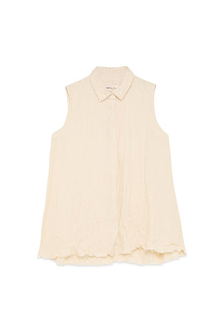 Needle Punched Sleeveless Cotton Shirt - Baci Fashion